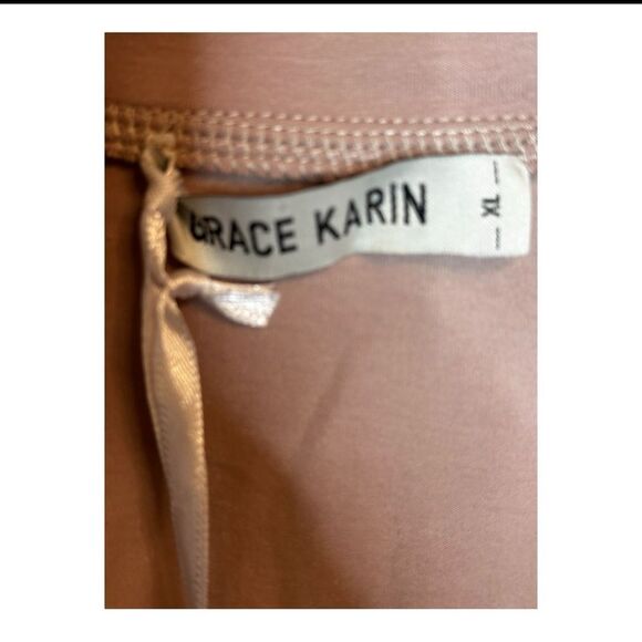 NWT Grace Karin Womens Open Front Cotton Stretch Cardigan Ruffle Trim XL Pink - Picture 4 of 6